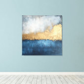 Golden Horizon - Abstrakte Leinwand Kunst (Insitu (Holzboden))