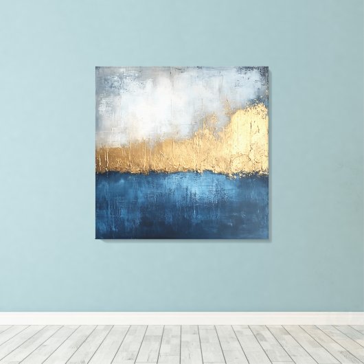 Golden Horizon - Abstrakte Leinwand Kunst (Insitu (Holzboden))