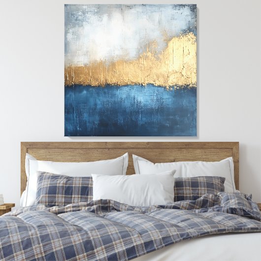 Golden Horizon - Abstrakte Leinwand Kunst (Insitu (Schlafzimmer))
