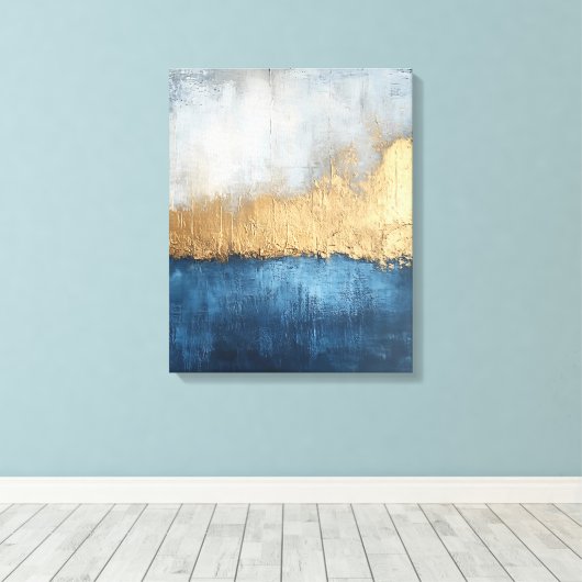 Golden Horizon - Abstrakte Leinwand Kunst (Insitu (Holzboden))