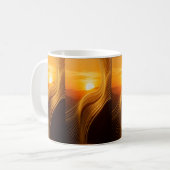 Golden Horizon — Abstrakter Moderner Kaffeebecher Kaffeetasse (Vorderseite Links)