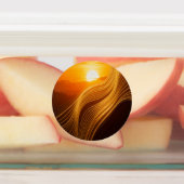 Golden Horizon — Minimalist Abstract Sticker (Befestigt)