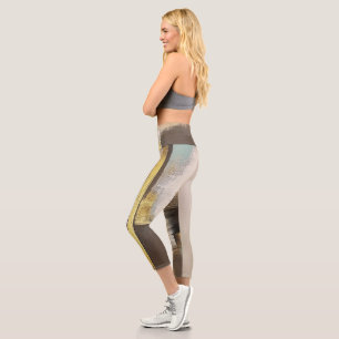 Golden Horizon – Minimalistische abstrakte Landsch Capri Leggings