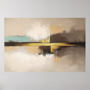Golden Horizon – Minimalistische abstrakte Landsch Poster