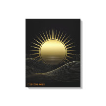 Golden Horizon Sonnen Minimalistische Kunst Leinwa