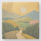 Golden Horizon Trail Steinuntersetzer (Vorderseite)