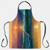 Golden Horizon Wave All-Over Print Apron Schürze (Vorderseite)