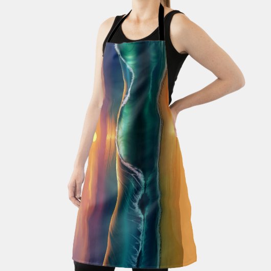 Golden Horizon Wave All-Over Print Apron Schürze (InSitu)