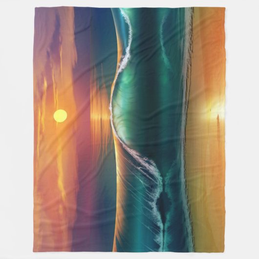 Golden Horizon Wave Fleece Decke (Vorderseite)