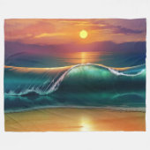 Golden Horizon Wave Fleece Decke (Vorderseite (Horizontal))