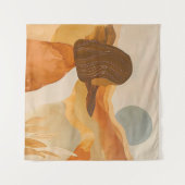 Golden Horizons - Abstrakte Wüstenfrau Wandteppich (Vorderseite (Horizontal))