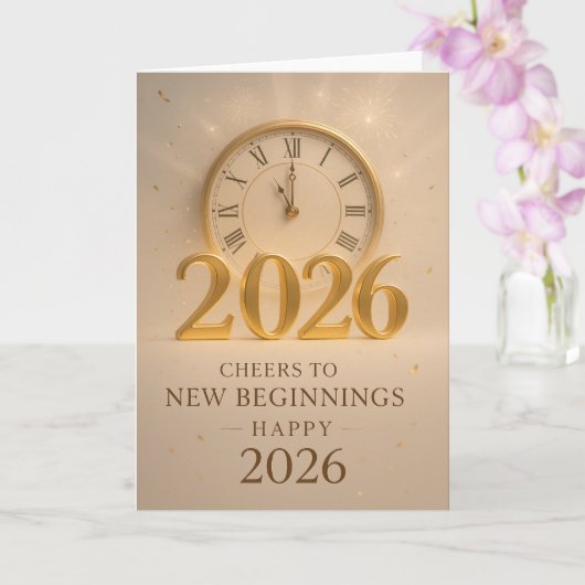 Golden Horizons – New years 2026 Karte (Orchidee)