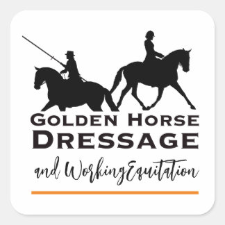 Golden Horse Dressur- und Working Equitation-Aufkl Quadratischer Aufkleber