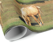 Golden Horse Glossy Wrapping Paper Geschenkpapier (Rolleneckpunkt)