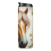 Golden Horse Head Floral Beauty Thermosbecher (Nach rechts gedreht)