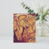 Golden Horses Postkarte (Stehend Vorderseite)
