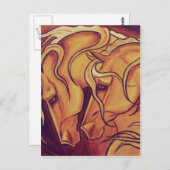 Golden Horses Postkarte (Vorne/Hinten)