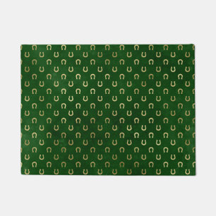 Golden Horseshoe Lucky Charm St Patricks Day Fußmatte