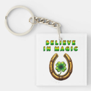 Golden Horseshoe und Lucky Clover Schlüsselanhänger