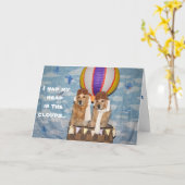 Golden Hot Air Ballon Belated Geburtstag Karte (Gelbe Blume)