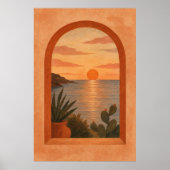 Golden Hour Arch Gouache Boho Art Poster (Vorne)