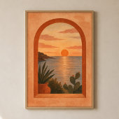 Golden Hour Arch Gouache Boho Art Poster