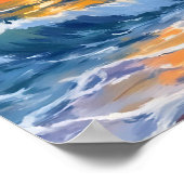 Golden Hour Beach Sunset Coastal Poster (Ecke)