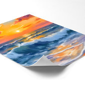 Golden Hour Beach Sunset Coastal Poster (Ecke)
