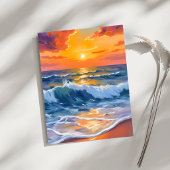 Golden Hour Beach Sunset Coastal Postkarte