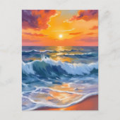 Golden Hour Beach Sunset Coastal Postkarte (Vorderseite)