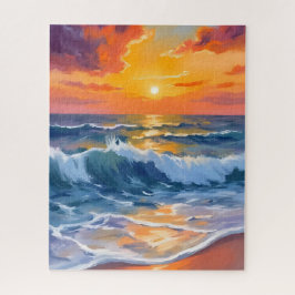 Golden Hour Beach Sunset Coastal Puzzle