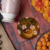 Golden Hour Blackberry Basket Runder Pappuntersetzer