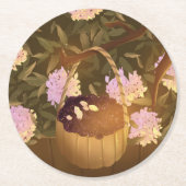 Golden Hour Blackberry Basket Runder Pappuntersetzer (Vorderseite)