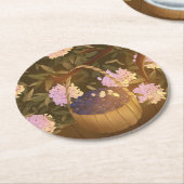 Golden Hour Blueberry Basket Runder Pappuntersetzer (Angewinkelt)