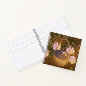 Golden Hour Blueberry Basket Square Notebook Notizblock (Innenseite)