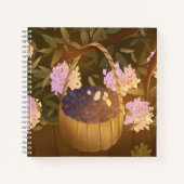 Golden Hour Blueberry Basket Square Notebook Notizblock (Vorderseite)
