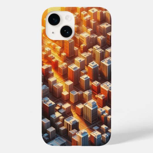 Golden Hour Cityscape Phone Case - Isometric 3D  (Rückseite)
