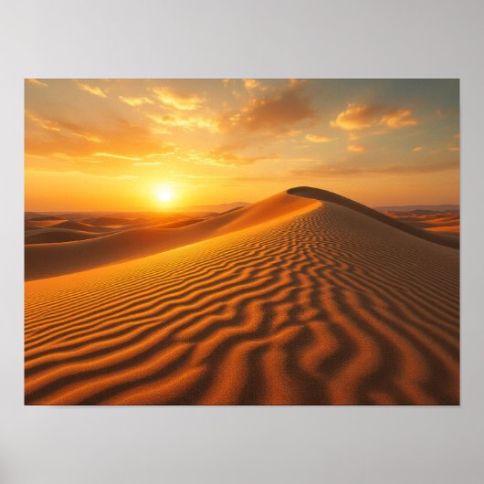 Golden Hour Desert Sand Dunes Sunset Photography Poster (Vorne)
