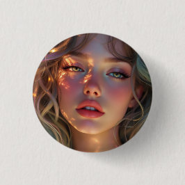 Golden Hour Dream - Radiant Angelo Portrait Button