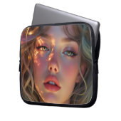 Golden Hour Dream - Radiant Angelo Portrait Laptopschutzhülle (Vorderseite Links)