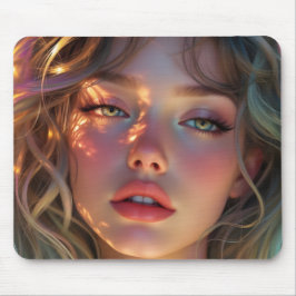 Golden Hour Dream - Radiant Angelo Portrait Mousepad