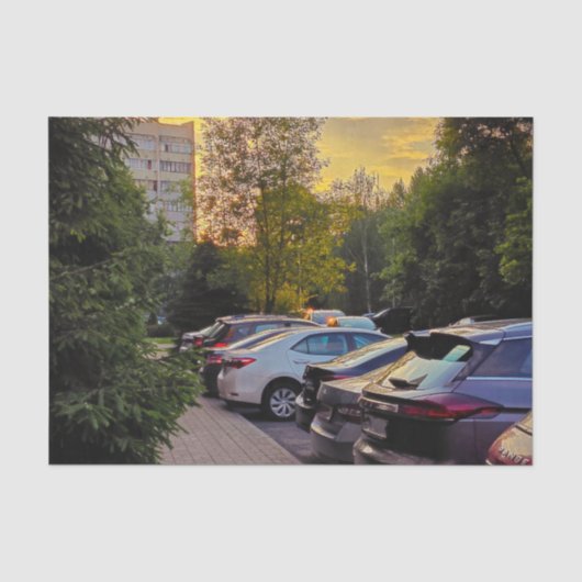 Golden Hour Drive Tissue Wrap – Anpassbar Seidenpapier (Vorderseite)