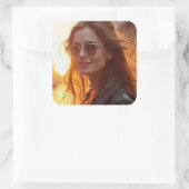 Golden Hour Elegante Quadratischer Aufkleber (Tasche)