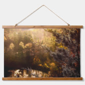 Golden Hour Evergreen Wandteppich Mit Holzrahmen (Vorne)