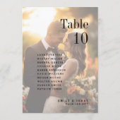 Golden Hour Foto Wedding Guest Names Tischnummer (Rückseite)