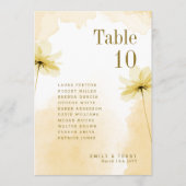 Golden Hour Grace Wedding Guest Names Tischnummer (Vorderseite)