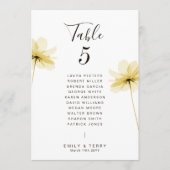 Golden Hour Grace Wedding Guest Names Tischnummer (Vorderseite)