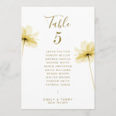 Golden Hour Grace Wedding Guest Names Tischnummer (Vorderseite)