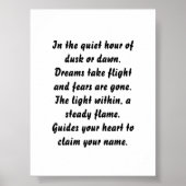 Golden Hour Inspiration Mini Gedicht Poster (Vorne)