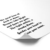 Golden Hour Inspiration Mini Gedicht Poster (Ecke)